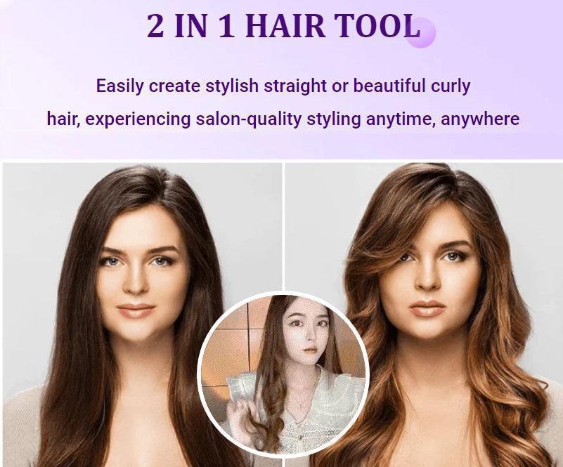 2-in-1 Mini Curling Wand & Flat Iron Hair Straightener🔥49% OFF🔥