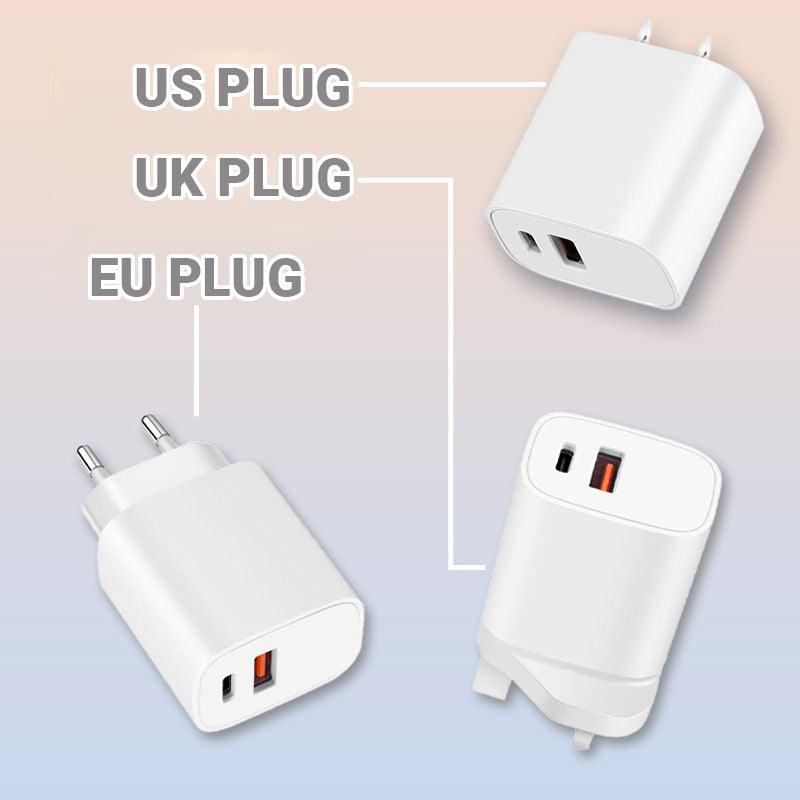 20W Fast Charger Dual-port Power Adapter