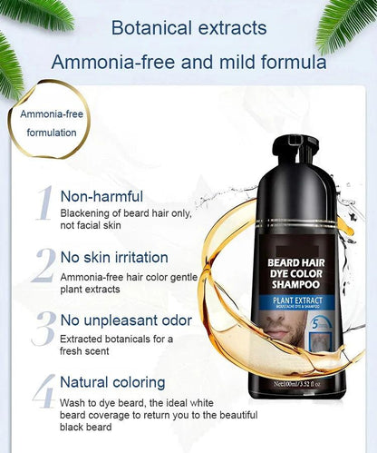 [Easy Dye] Beard Hair Dye Color Shampoo