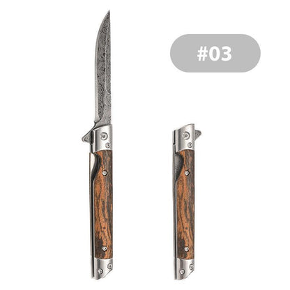 🗡️✨Folding knife with wooden handle for work, hiking & camping⛺