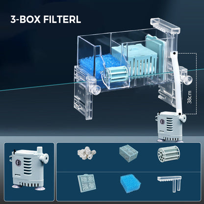 Fish Tank Circulating Filter Box with Water Pump