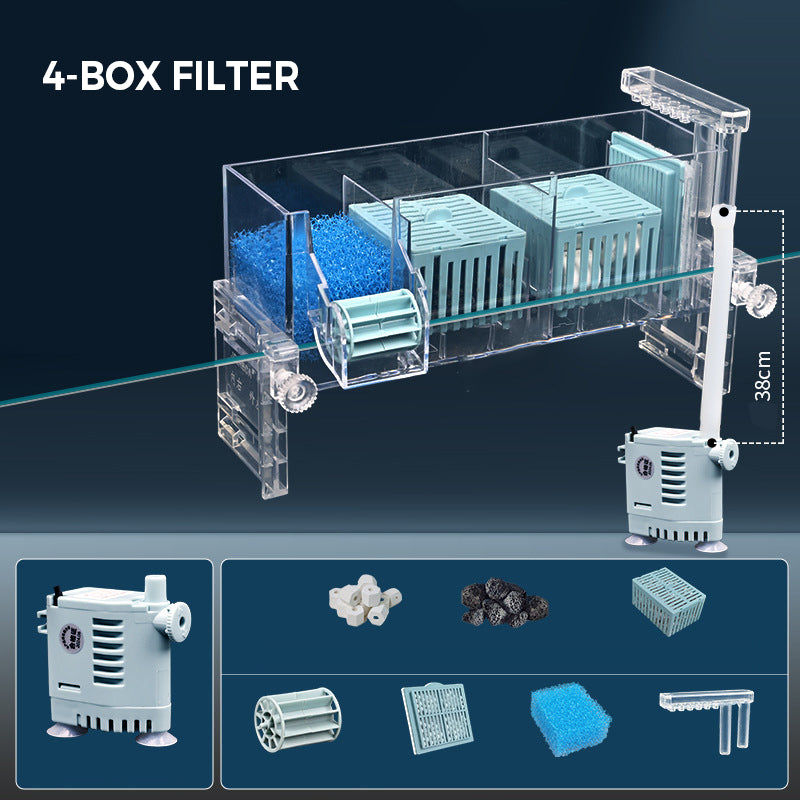 Fish Tank Circulating Filter Box with Water Pump