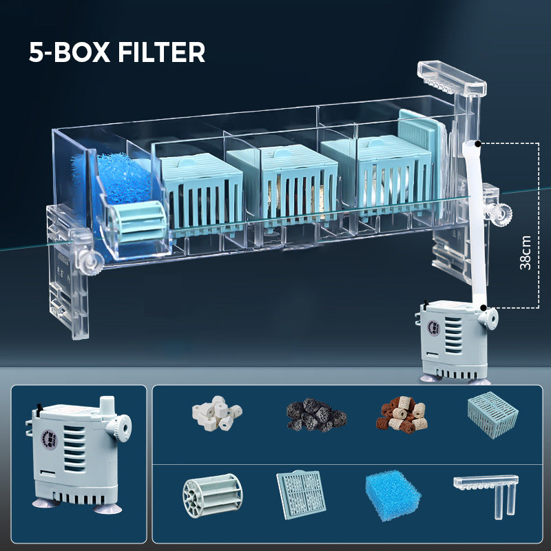 Fish Tank Circulating Filter Box with Water Pump