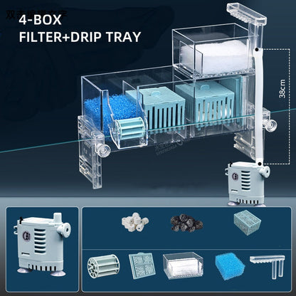 Fish Tank Circulating Filter Box with Water Pump