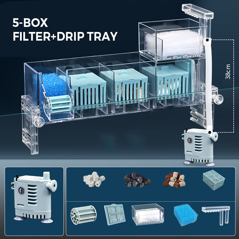 Fish Tank Circulating Filter Box with Water Pump