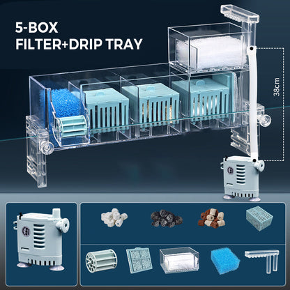 Fish Tank Circulating Filter Box with Water Pump